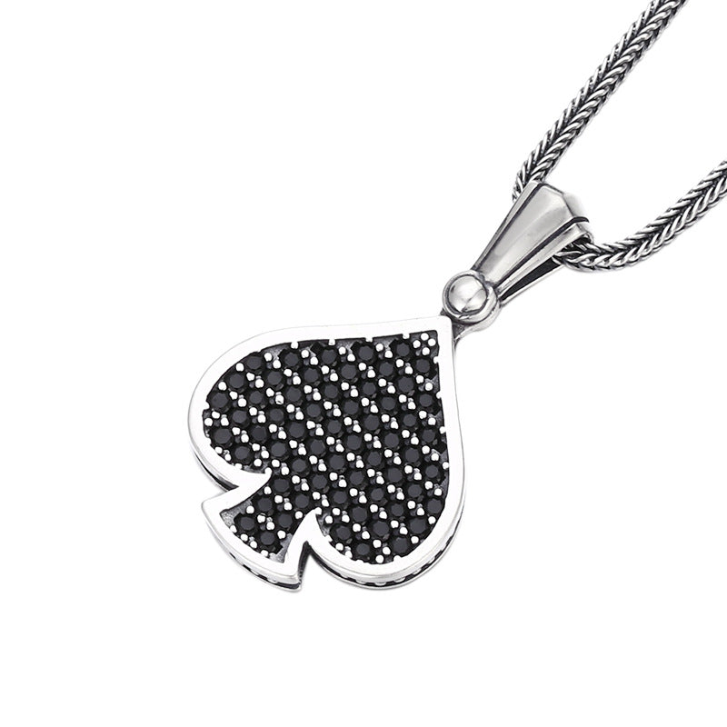 Fashion 925 Sterling Silver Spade Pendant