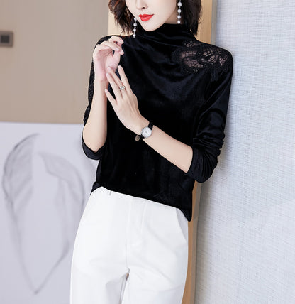 Fashion plus velvet base shirt