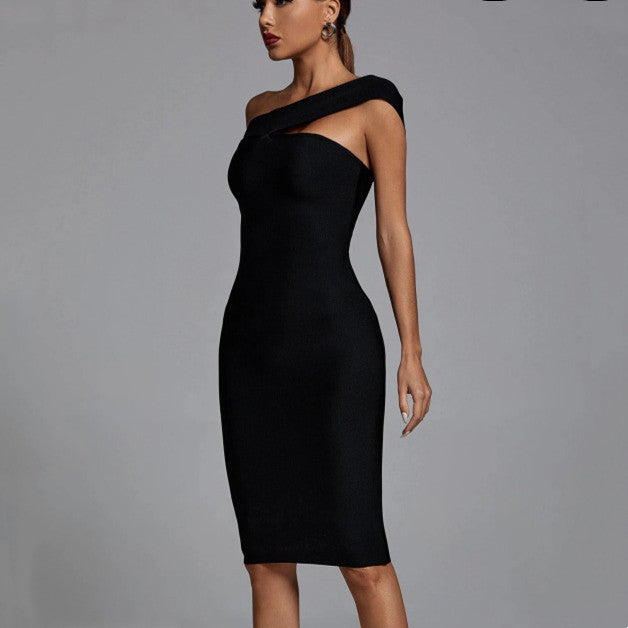 Fashion Black Slim Bandage Dress