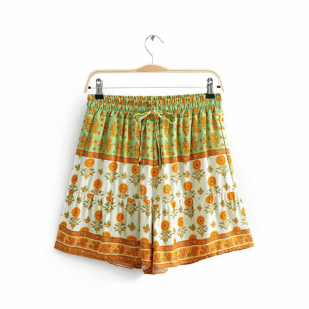 Fashion Two Tone Printed Shorts