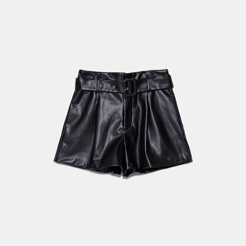 Fashion leather shorts