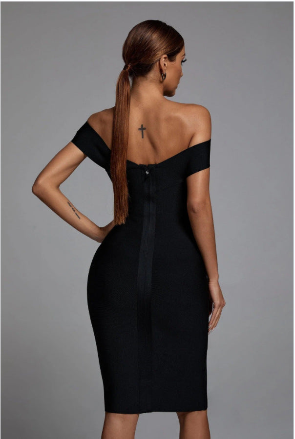 Fashion Black Slim Bandage Dress