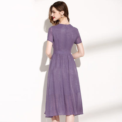 Fashion Lace Patchwork Purple Dress