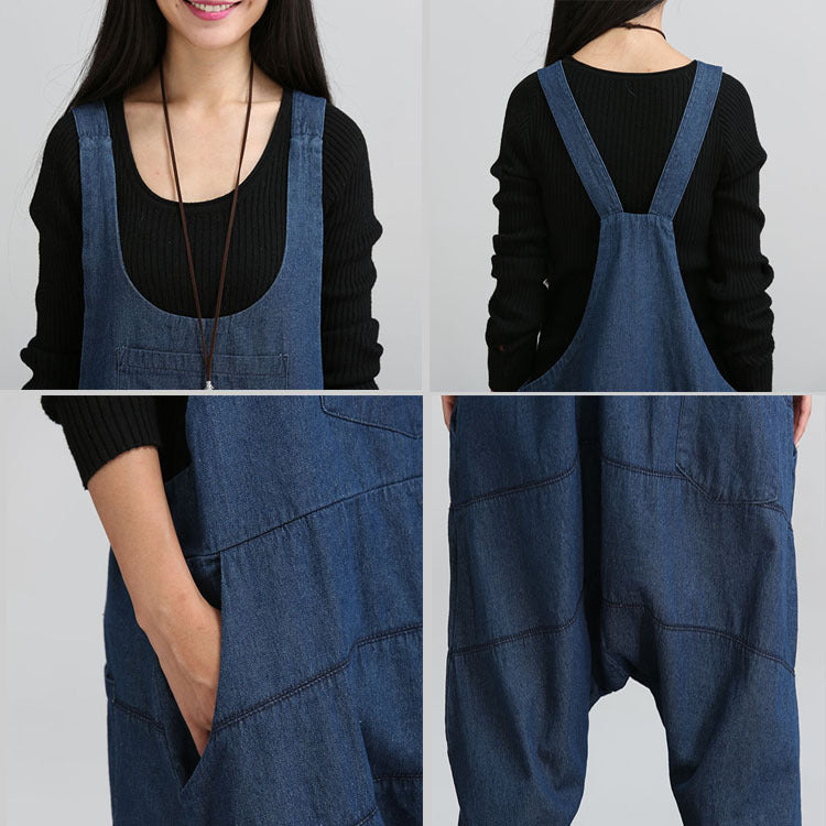 Fashion Vintage Palazzo Denim Jumpsuit