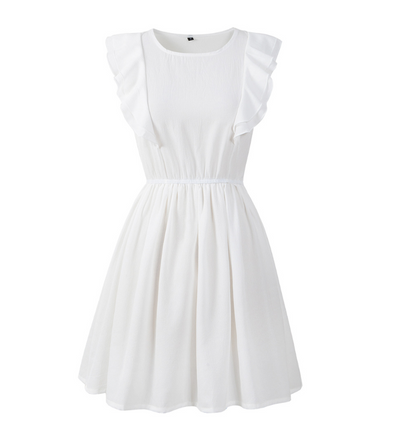 Fashion Ruffled Sleeveless Mini Dress