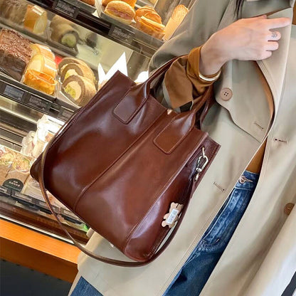 Fashion Genuine Leather Crossbody Tote Handbag