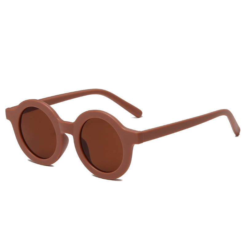 Fashion Frosted Round Frame Sunglasses