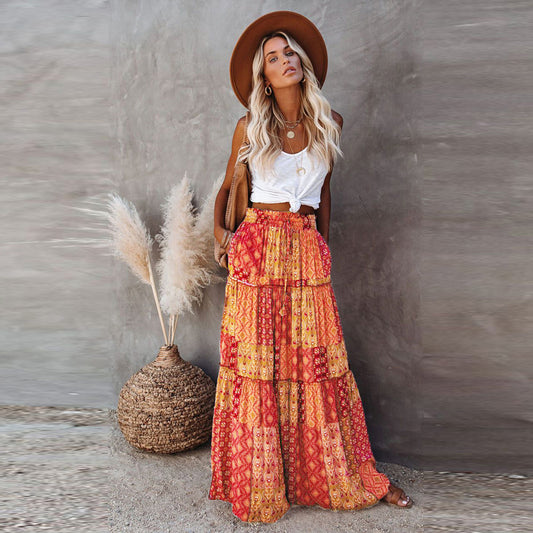 Fashion Bohemian Loose Long Skirt