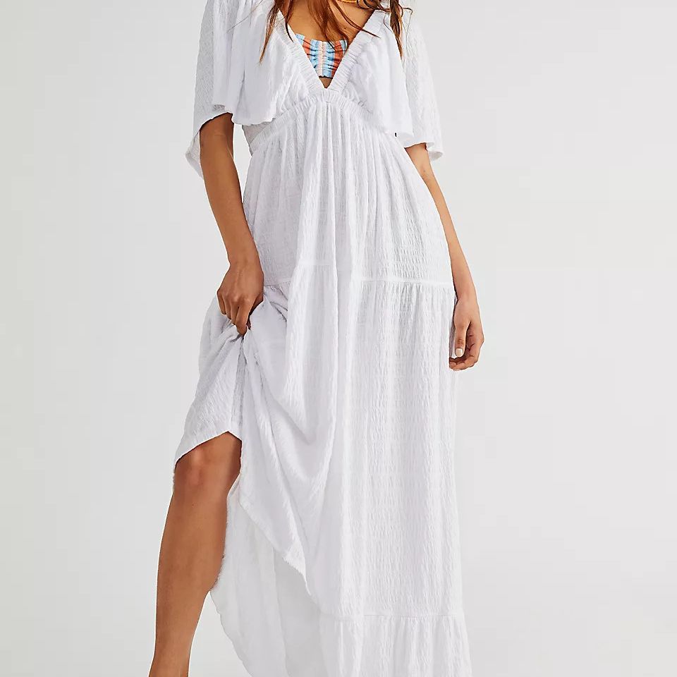 Fashion V-neck Loose Long Dress