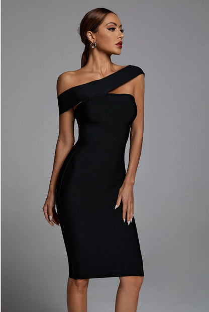 Fashion Black Slim Bandage Dress