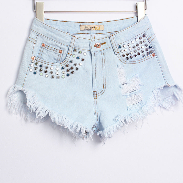 Fashion Denim high waist shorts