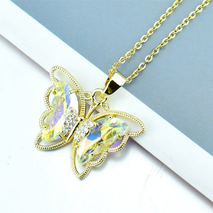 Fashion Butterfly Crystal Zircon Necklace