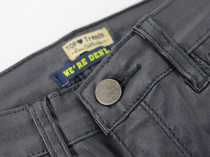 Fashion Body Leather Denim Pants