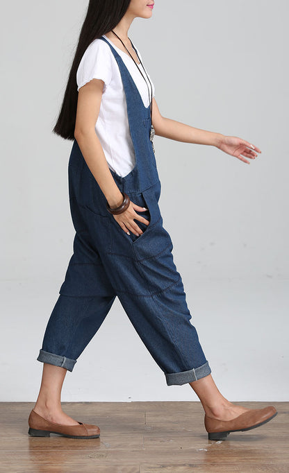 Fashion Vintage Palazzo Denim Jumpsuit