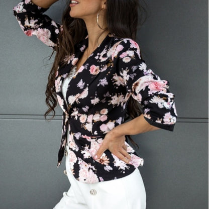 Fashion One-button Small Printing Jacket