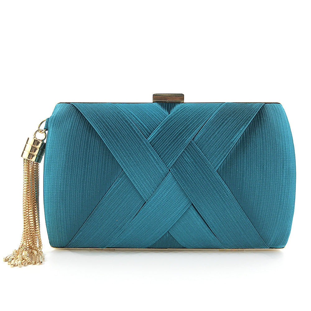 Fashion Satin Tassel Clutch