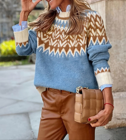 Fashion Loose Round Neck Ethnic Sweater
