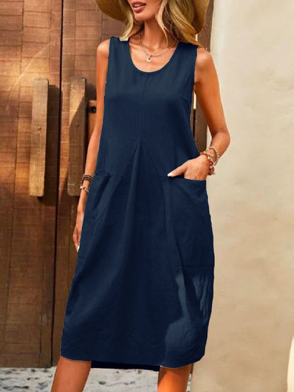 Fashion Sleeveless U-Neck Dress