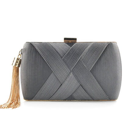 Fashion Satin Tassel Clutch