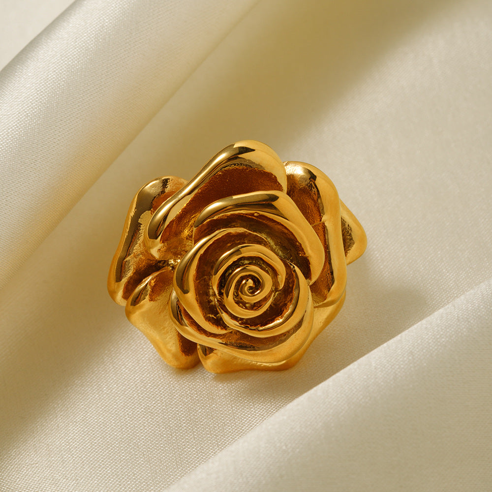 Fashion Three-Dimensional Sculpture Flowers Ring