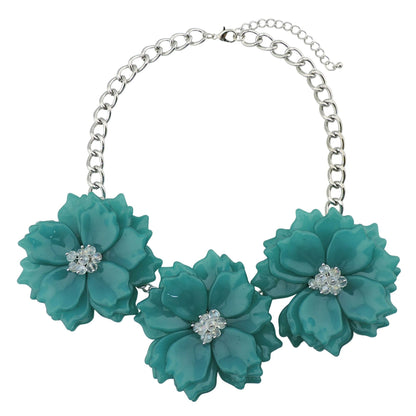 Fashion Ornament Acrylic Exaggerated Three Flowers Necklace