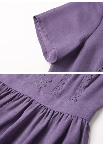 Fashion Lace Patchwork Purple Dress