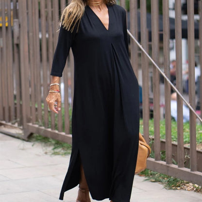 Fashion V-neck Slit Dress