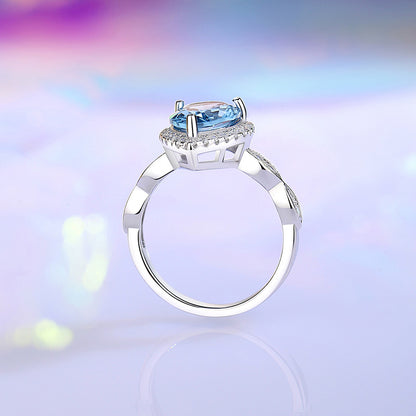 Fashion Colored Gems S925 Sterling Silver Ring