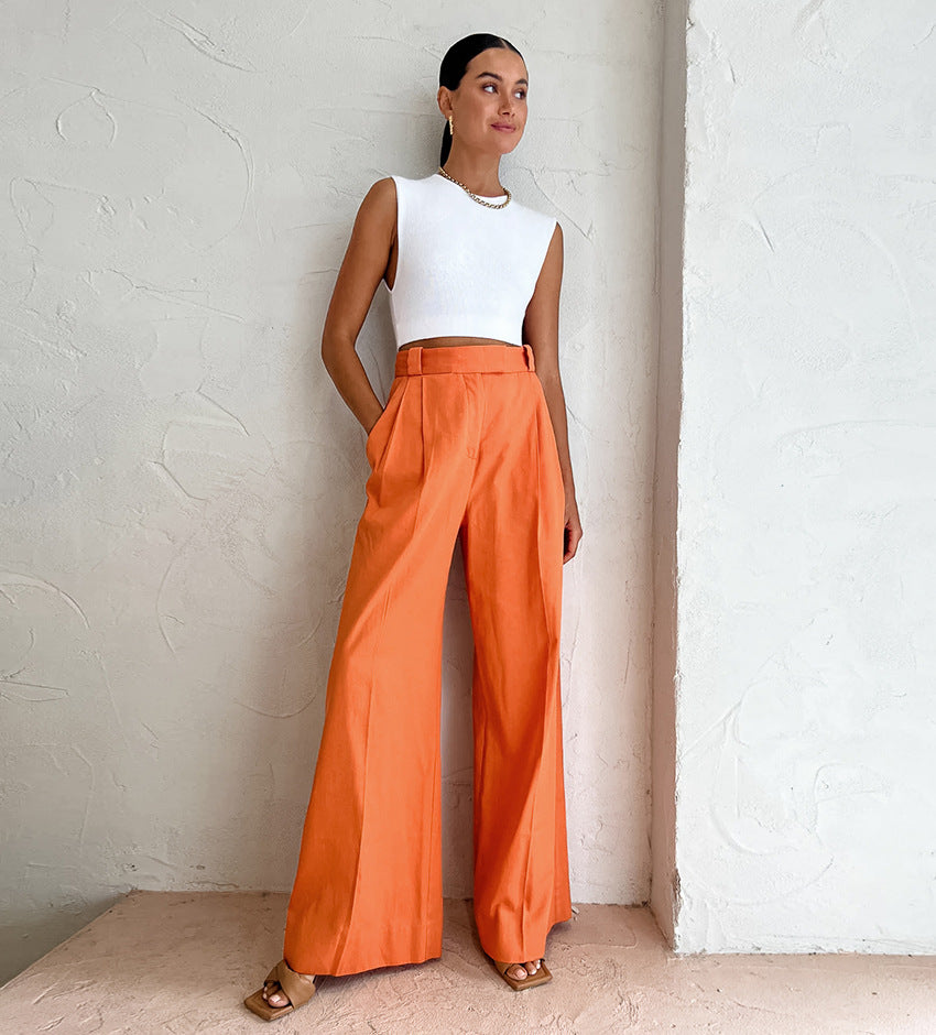 Fashion High Waist Wide Leg Pants