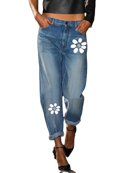 Fashion Straight Print Jeans