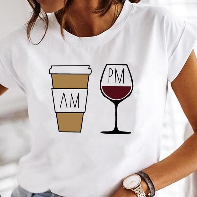 Fashion Wine Glass Printing T-Shirts