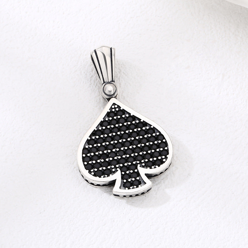 Fashion 925 Sterling Silver Spade Pendant