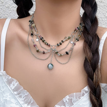 Fashion Beaded Butterfly Wind Dopamine Necklace