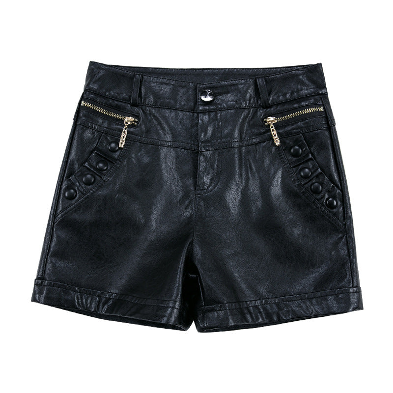 Fashion PU Leather Shorts