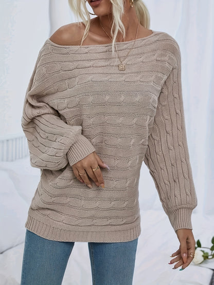 Fashion Off-Neck Pullover Sweater