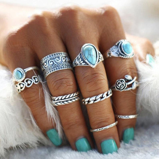 Fashion Turquoise Combination Rings