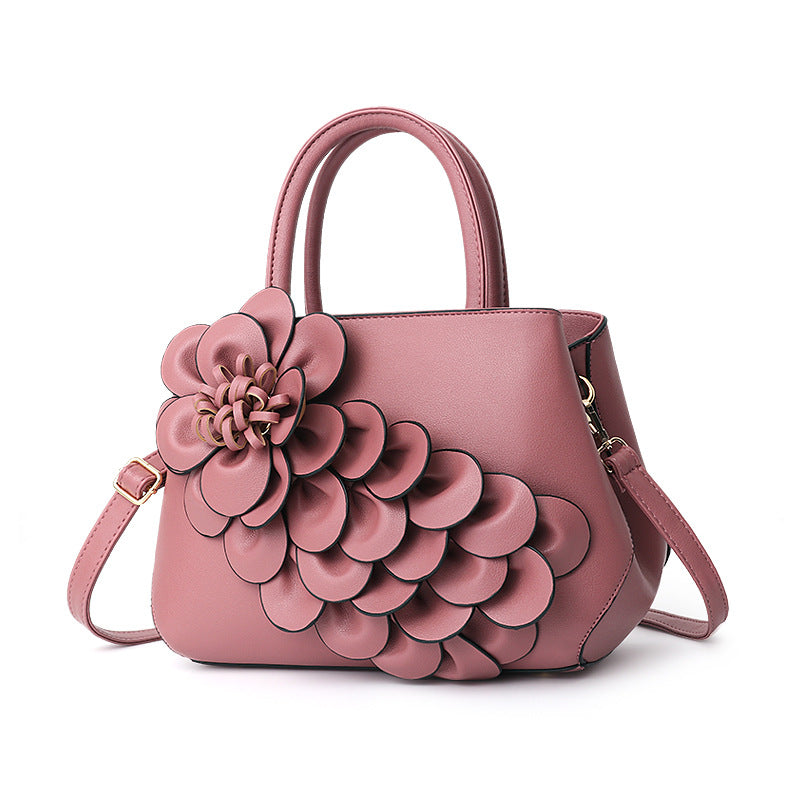 Fashion PU leather flower portable shoulder bag