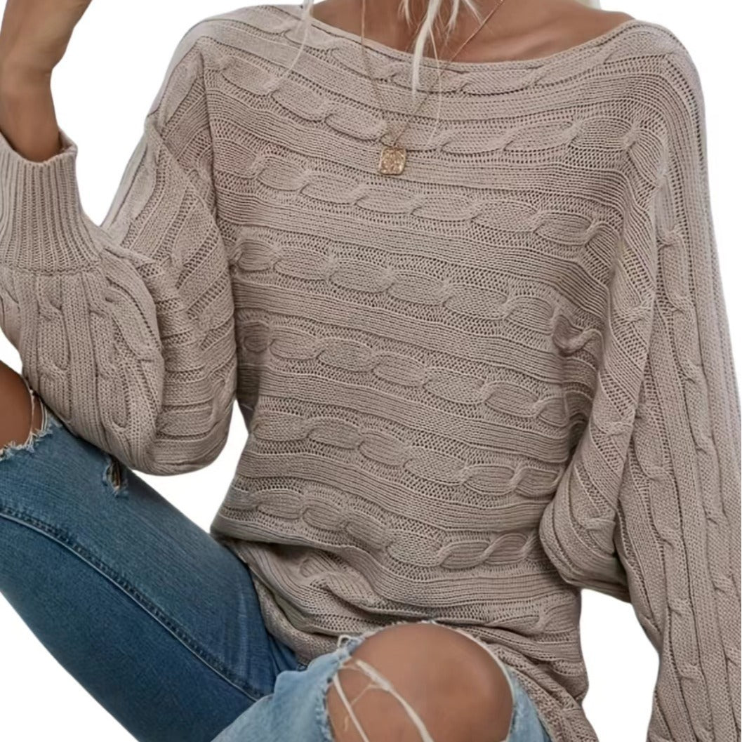 Fashion Off-Neck Pullover Sweater