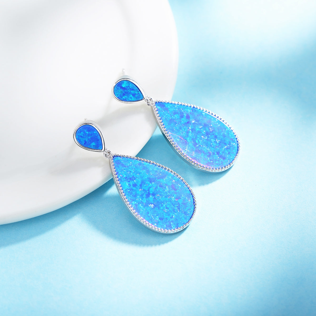 Fashion Drop Opal Earrings