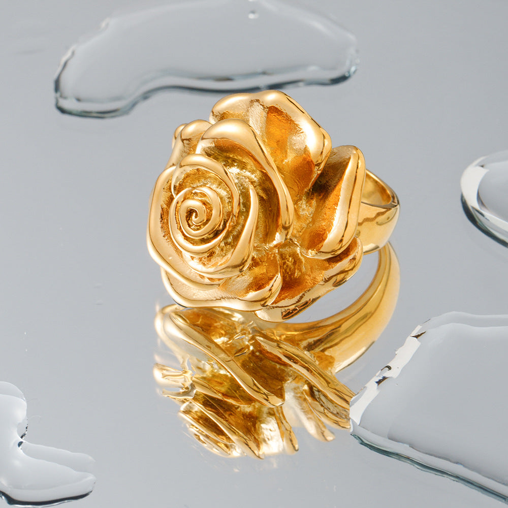 Fashion Three-Dimensional Sculpture Flowers Ring