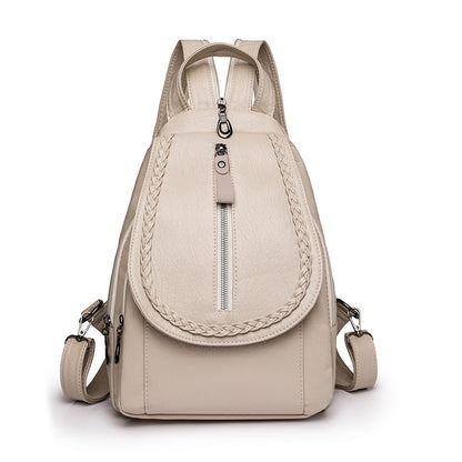 Fashion Large Capacity Soft Leather Backpack
