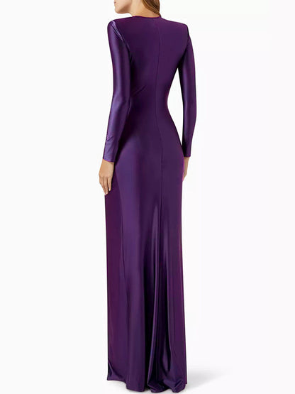 Fashion Vest Long Sleeve Deep V-neck Dress