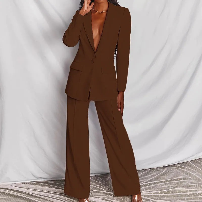 Fashion Business Long Sleeve Pants Suit