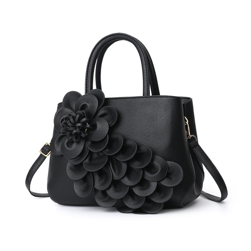 Fashion PU leather flower portable shoulder bag