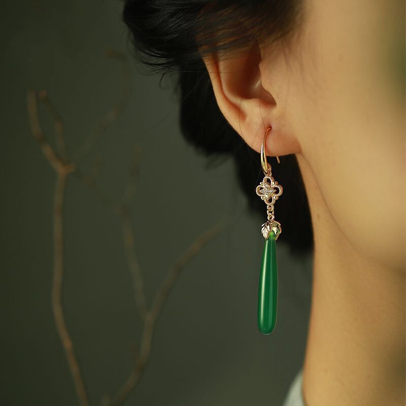 Fashion Agate Water Drop Earrings