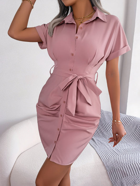 Fashion Batwing Sleeve Shirt Dress