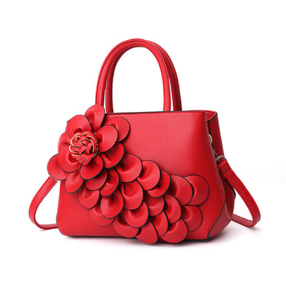 Fashion PU leather flower portable shoulder bag