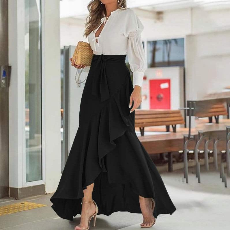 Fashion Fishtail High Waist Irregular Skirt