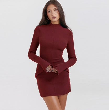 Fashion Hip Skirt Long Sleeve Dress