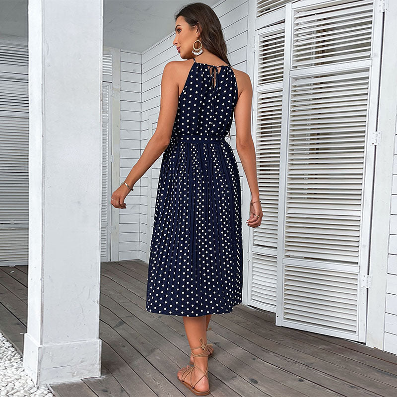 Fashion Polka Dot Halter Dress